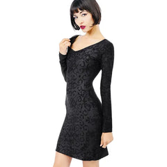 Black dragon long sleeve dress