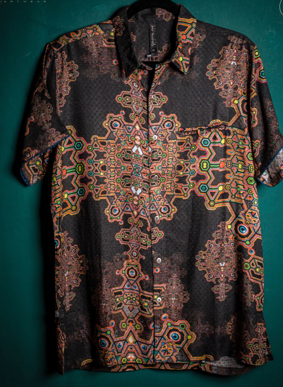 Psychedelic rebel Button Down Colorful Shirt with Prints