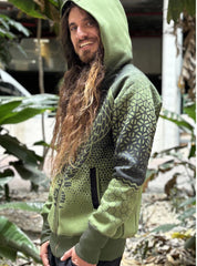 Geometric printed Tattoo art hoodie jacket