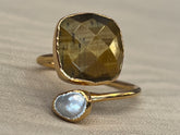 Tiger's Eye and Pearl Ring