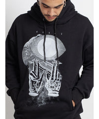 Mantra Sun Hoodie Black and White