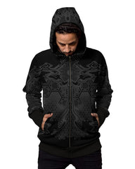 Organic Geometry Elemental Black Hoodie