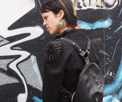 Mother of Pearl 3Dimensional Geometrical Brass Earring