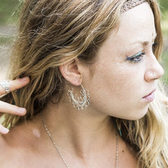 Mandala Silver Earrings