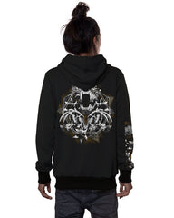 Sabertooth Print Black Hoodie