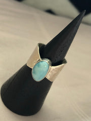 Larimar silver ring