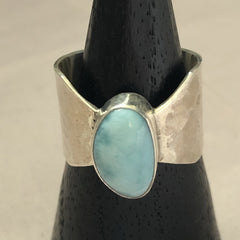Larimar silver ring