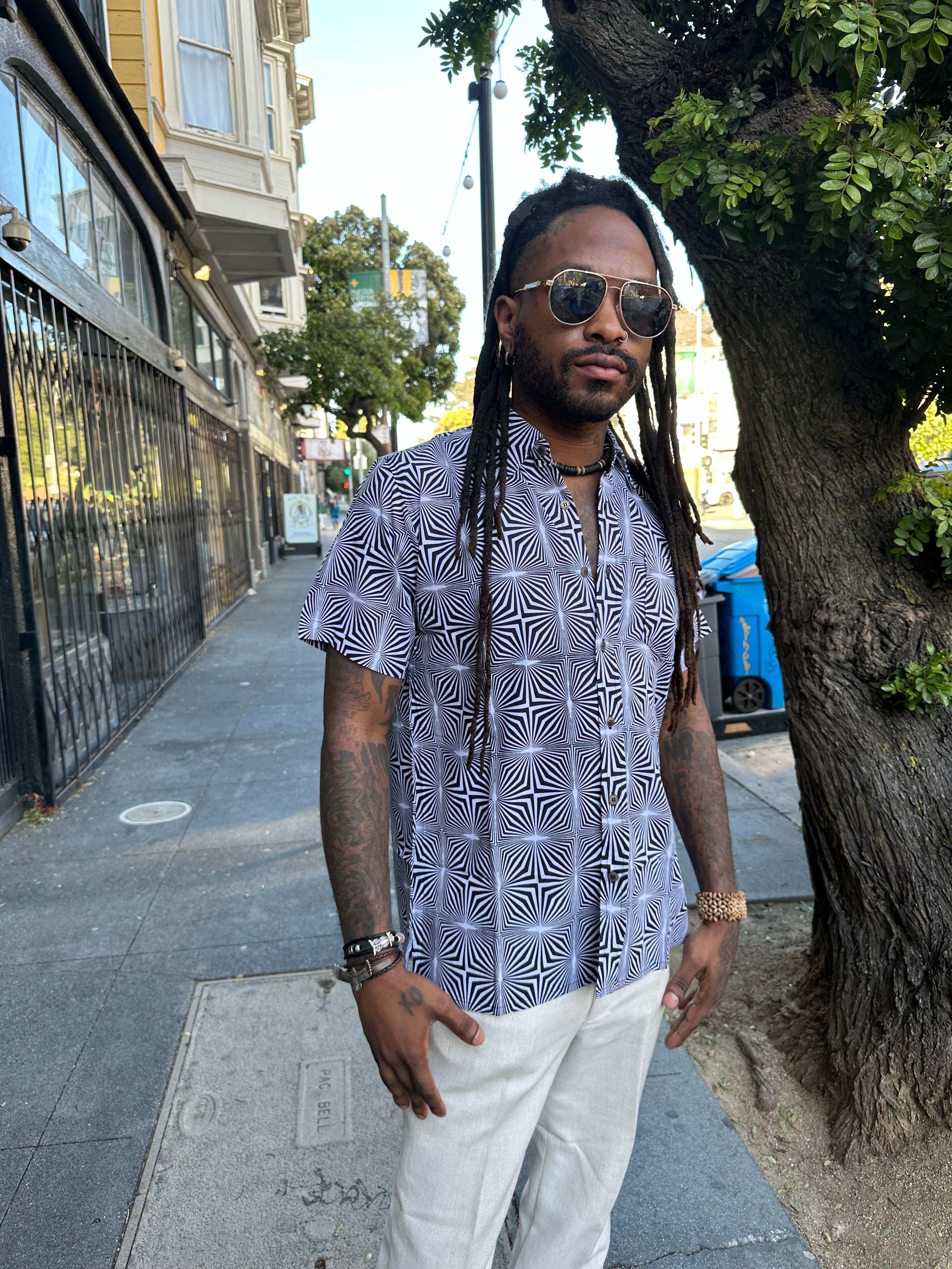 Geometric Vision Button Down Man