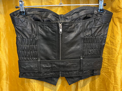 Black Leather Crop Corset