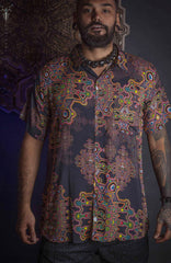 Psychedelic rebel Button Down Colorful Shirt with Prints