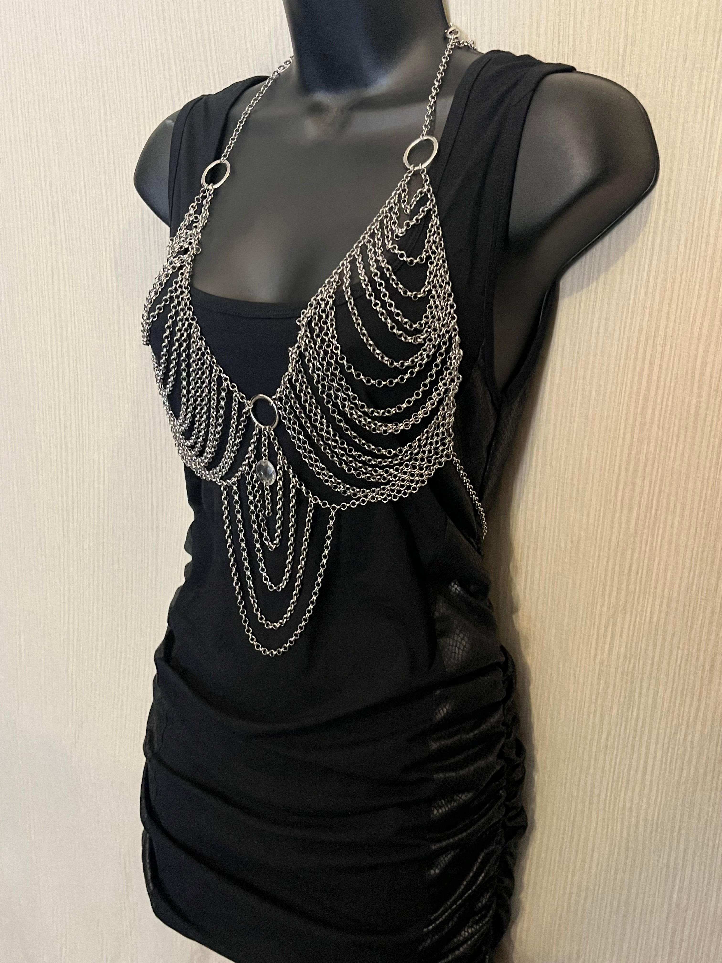 Black minidress with faux leather sides
