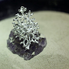 Silver Ring in Coral Shape Women Jewelry