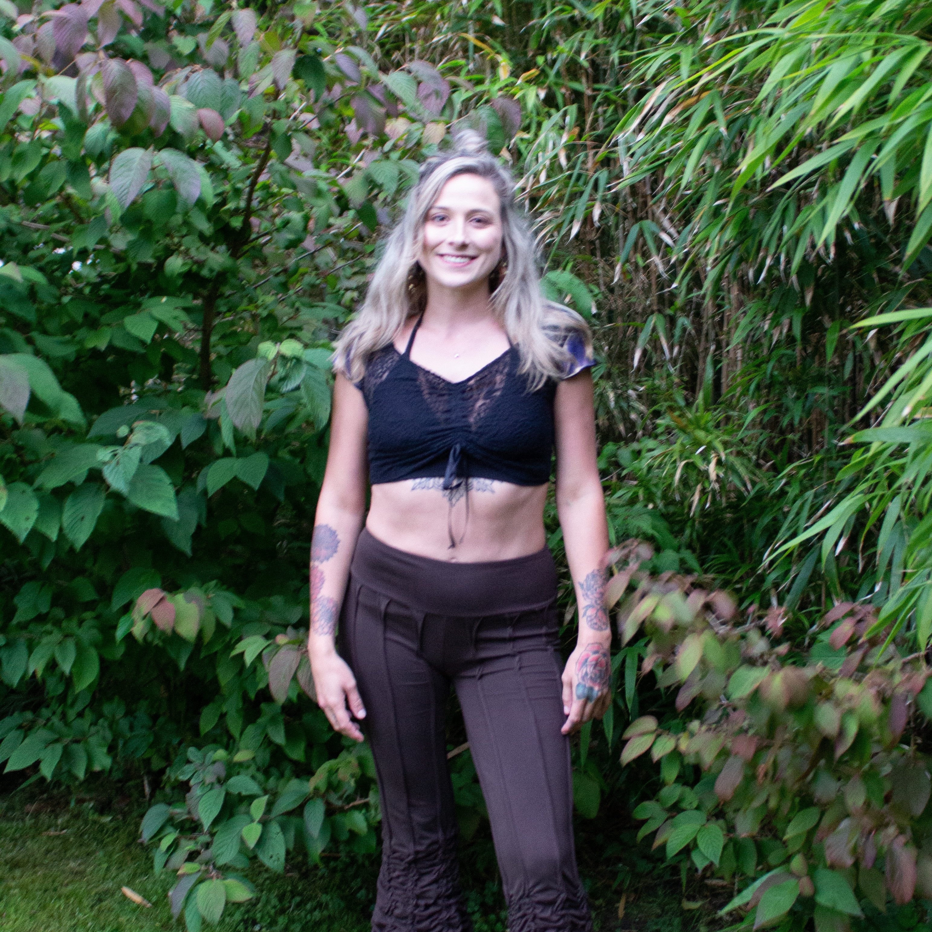 Galactic Lace Drawstring Crop Top