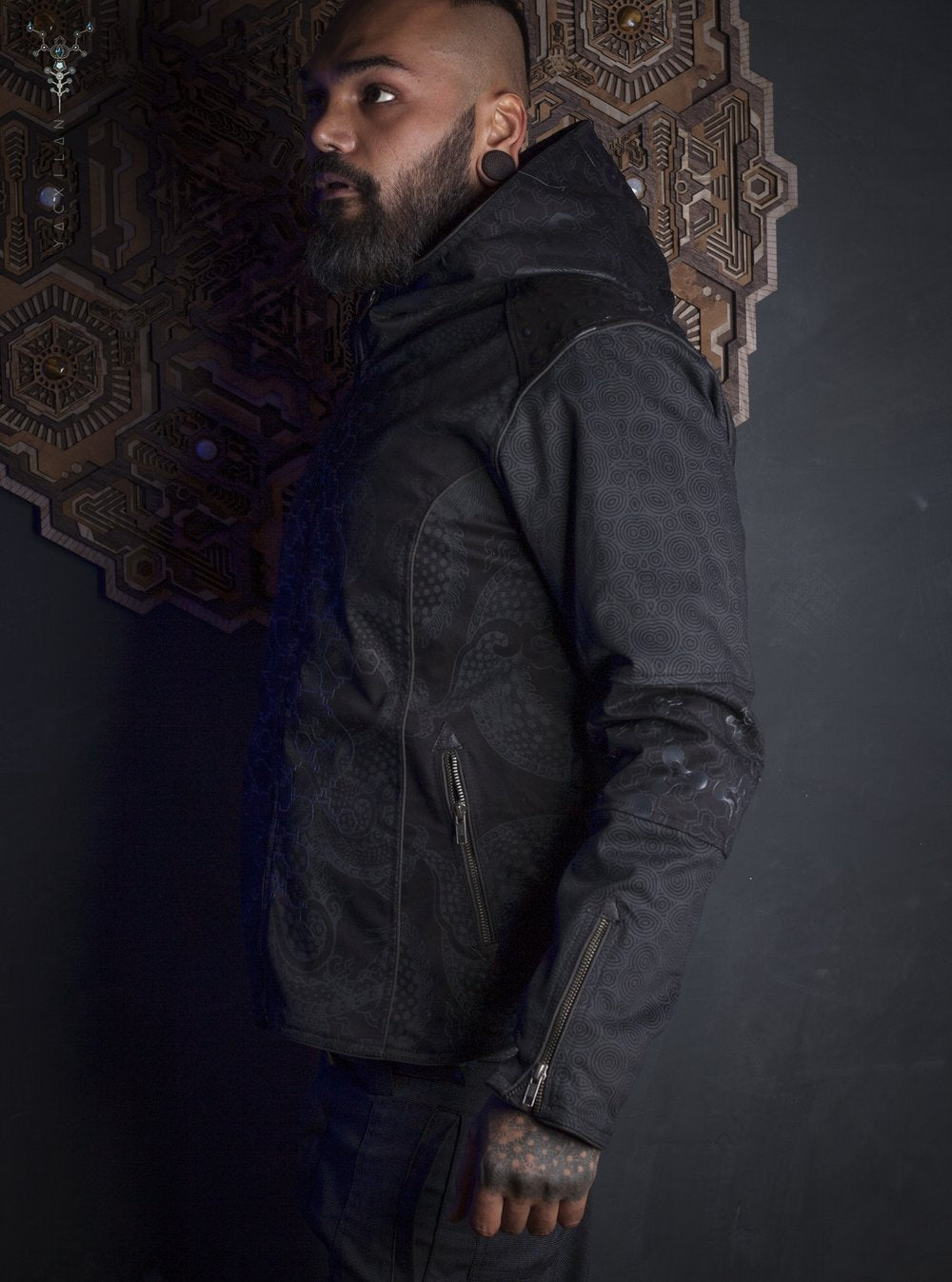 Yacxilan Jacket Warrior Man Sacred Geometry Hoodie Dark Fashion