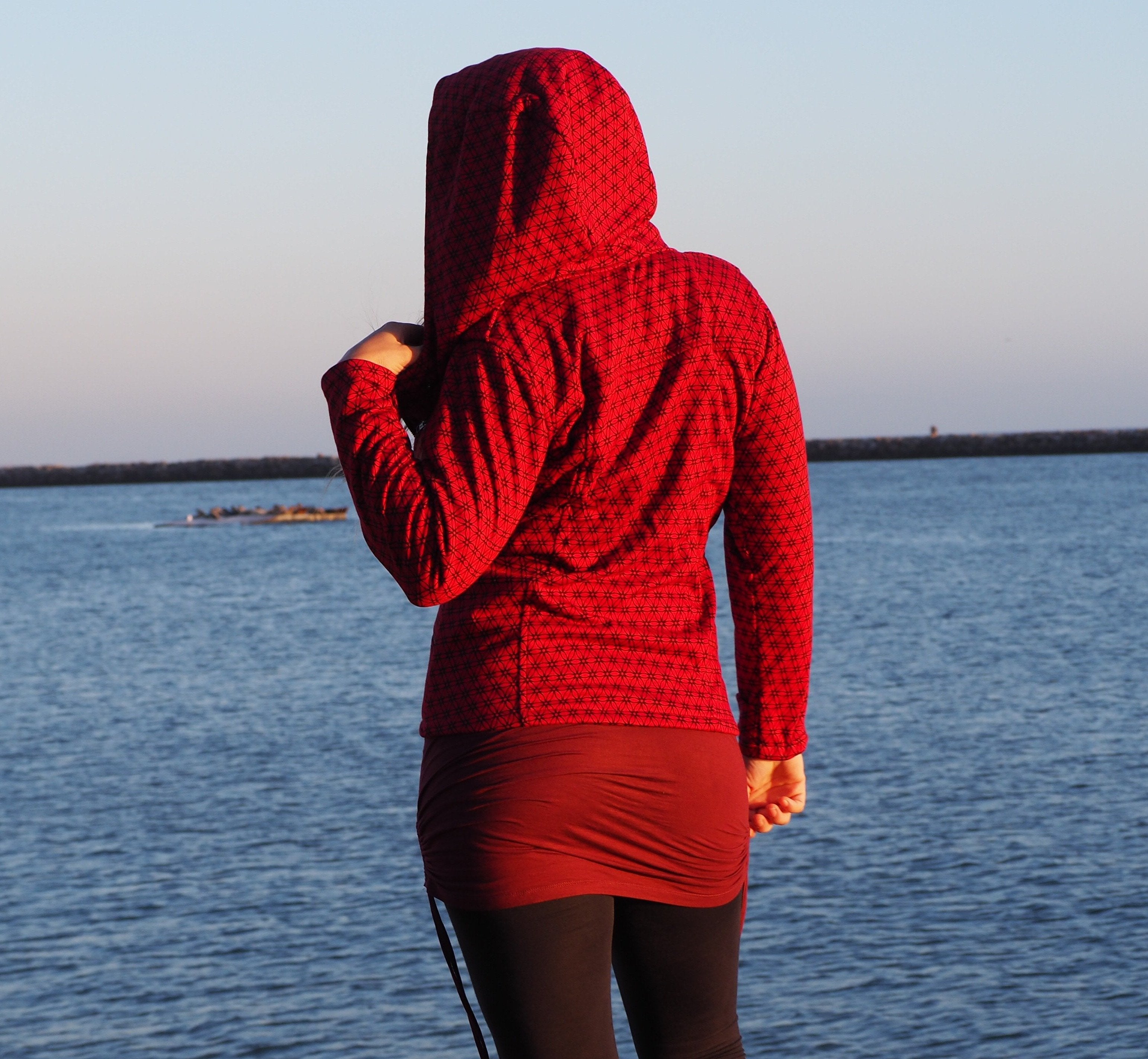 festival jacket flower of life print fairtrade ecofashion bamboo fashion festivalhoodie