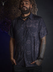 Yacsi Bamboo Button Down Shirt Dark Snake