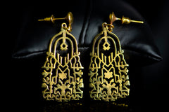 Mini gold tribal hanging studs