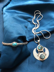 Luna Atlantica Set -  Bracelet and Necklace with Silver Chain